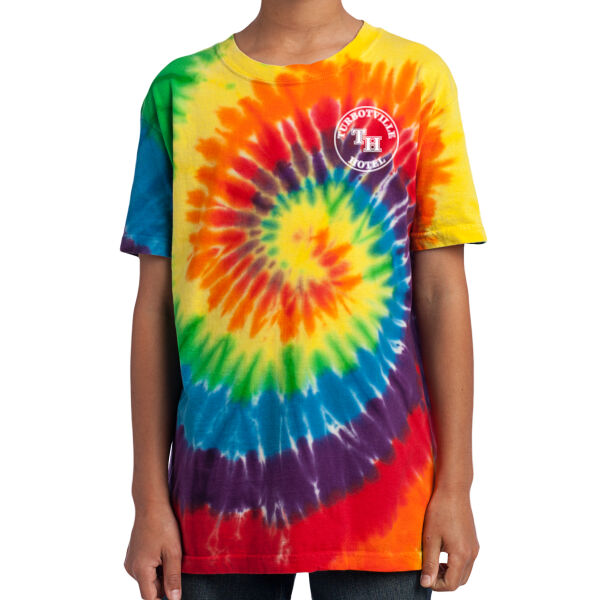 Youth Turbotville Hotel Tie Dye Unisex T-Shirt - Youth Tie Dye Tee Thumbnail